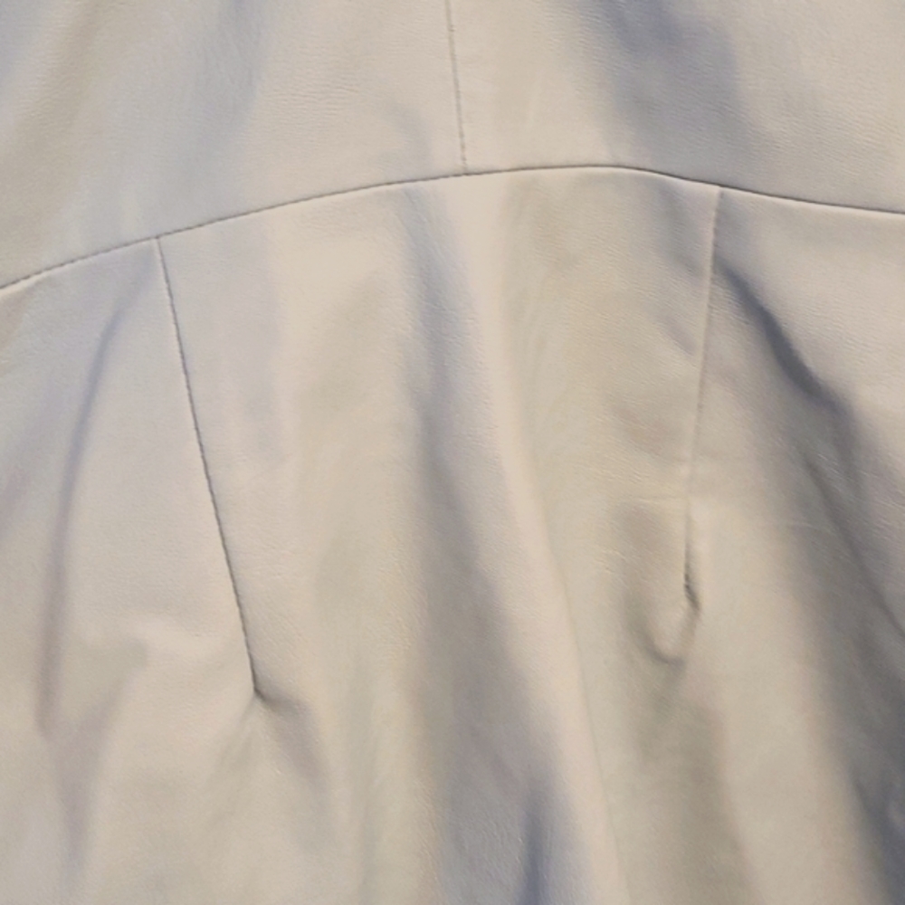 Baby Blue Faux-Leather Wrap Midi Dress - Picture 8 of 12